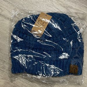 CC one size fits all winter beanie. Blue